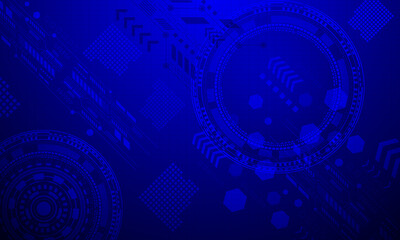 blue circle circuit lines with lines connecting electronic cyberspace abstract high technology background