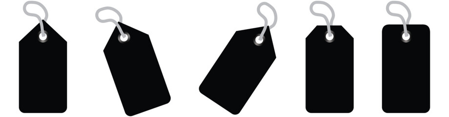 Price tag icon. Hangtag label flat icon. Blank paper label or cloth tag set isolated. Vector illustration.