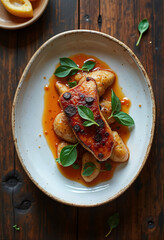 Grilled chicken breast with vegetables