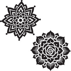 Mandala pattern stencil doodles sketch vector image