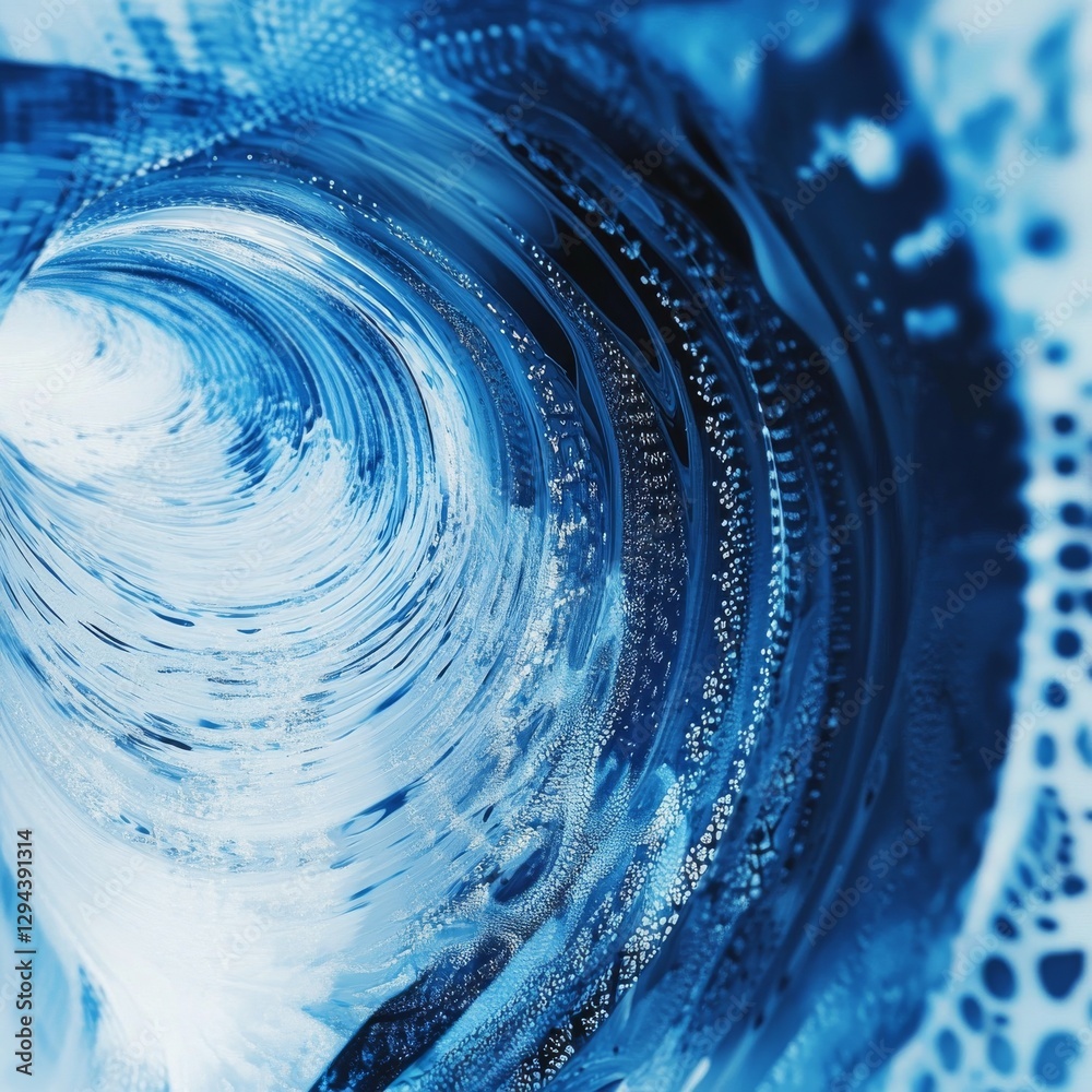Leinwandbilder Abstract Blue Vortex: A Mesmerizing Swirl of Color and Texture Creating a Dreamy and Surreal Visual Experience
