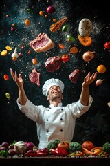 Chef Tossing Food