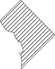 Map of Washington, D.C., USA. Washington, D. C. Map Black, United States Capital Town Border | US American City | Transparent Isolated | Variations. Modern Map - Washington D.C. USA.Vector.Transparent