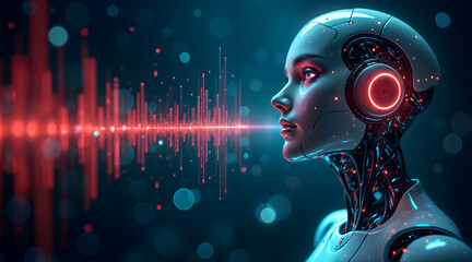 AI voice agent with glowing soundwave visualization