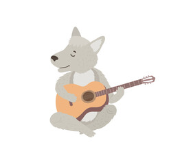 Wolf Playing Guitar