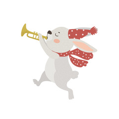Rabbit Playing Trumpet