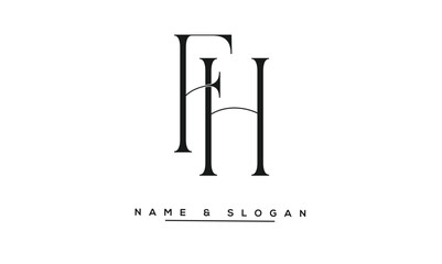 FH, HF Abstract Letters Logo Monogram