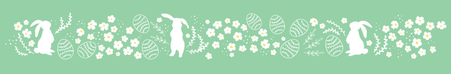 Cute hand drawn easter bunnies design, easter doodle background, great for textiles, banners, wallpapers, wrapping. Vector design