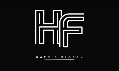 FH, HF Abstract Letters Logo Monogram