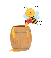 Bee Pouring Honey