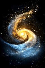 Cosmic Spiral Galaxy Swirling in Dark Space (1)