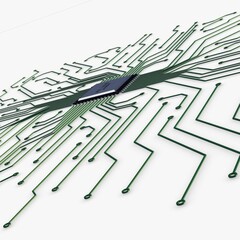 Illustration 3D Render Electronic Circuit Tech Elements
