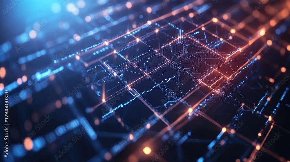 Aufkleber abstract networking data visual representation of technology concepts