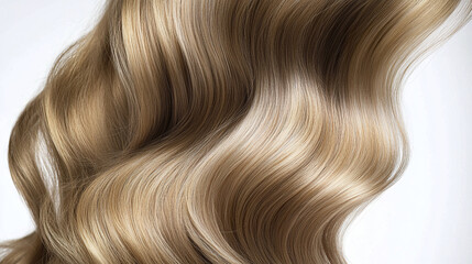 Fototapeta premium Wavy blonde hair with smooth texture and natural shine