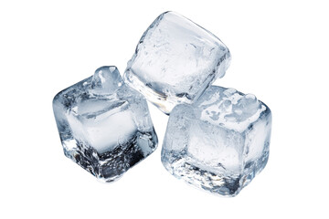 Fototapeta premium Ice cubes on transparent background png format food photography studio environment close-up shot white visual concept