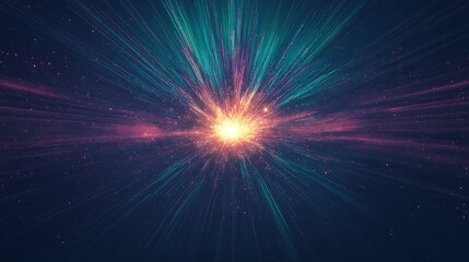 Fototapeta premium Explosive cosmic event ignites brilliant colors in space digital art abstract vibrant viewpoint