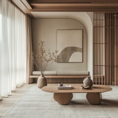 A modern interior showcasing minimal minimalist design of a room