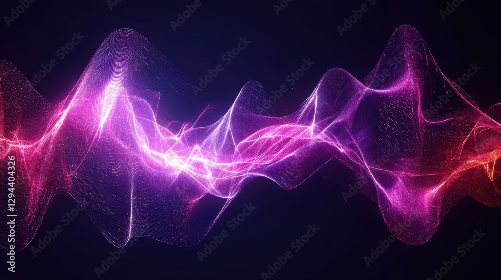 Poster abstract colorful wave pattern on dark background with motion effect