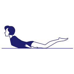 Set of slim sportive young woman doing yoga & fitness exercises. Healthy lifestyle. Collection of female cartoon characters demonstrating various yoga positions isolated on white background - Vector 	