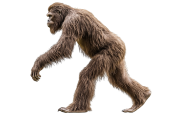 Realistic primate walking transparent background png white environment natural concept