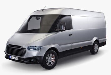 Illustration 3D Render Generic Commercial Cargo Van for Freight and Transport