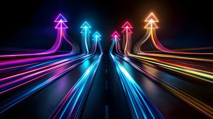 Vibrant and dynamic abstract roadmap design with glowing pathways interconnected nodes representing the advancements in software deployment cybersecurity innovations