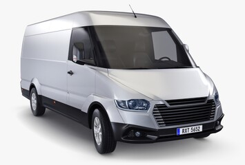 Illustration 3D Render Generic Commercial Cargo Van for Freight and Transport