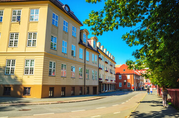Panoramic view of beautiful city Trondheim, Norway