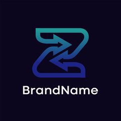 Letter Z Arrow Modern Logo Design