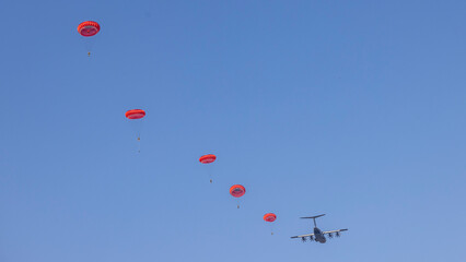 Yearly event Market Garden paradroppings in september at Ginkel heath in Ede The Netherlands