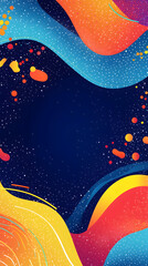 A vibrant background for an advertising banner, featuring colorful waves and dots that create an energetic atmosphere.
