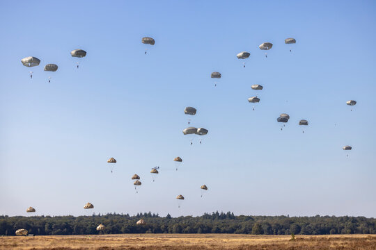 Yearly event Market Garden paradroppings in september at Ginkel heath in Ede The Netherlands