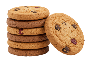 Isolated Stack of Chocolate Chip Cookies, Baked Goodness
