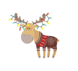 Moose With Festive Antlers