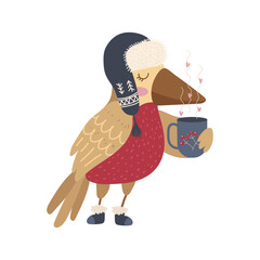 Bird With Hot Drink