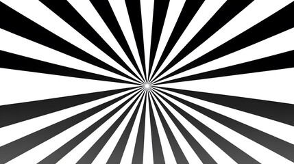 Radial black and white striped pattern creating a hypnotic optical illusion background design for creative use.