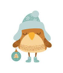 Owl With Christmas Bauble