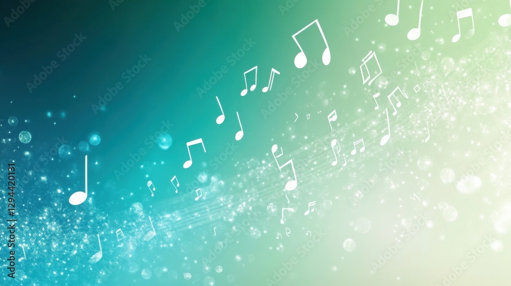 Wall mural abstract musical notes background with soft color gradients