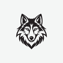 Download a high-quality wolf face vector silhouette with clean, sharp lines in black and white. Perfect for logos, tattoos, decals, and digital designs.