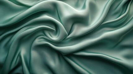 Obraz premium Teal silk fabric draped, studio shot, background for fashion design