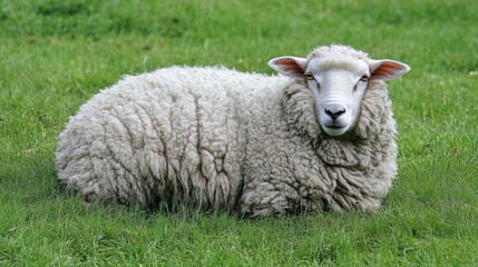 Obraz premium Irish Sheep Grazing on the Green Pastures of the Countryside