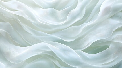 Obraz premium Soft flowing fabric draped elegantly with gentle curves and translucent textures in muted pastel tones.