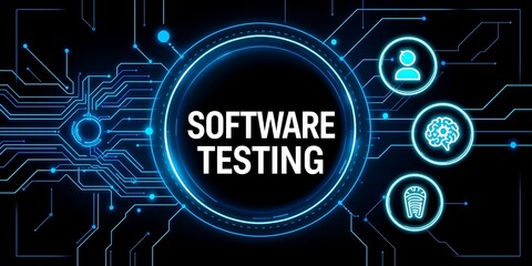 Obraz premium Software Automation Testing, QA Testing, and System Validation in Software Development, software testers, automation testing, system testing, App or Software Development