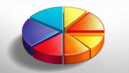 Fototapeta premium round pie chart diagram isolated on white background