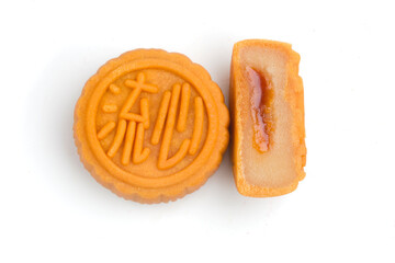mooncake on white background