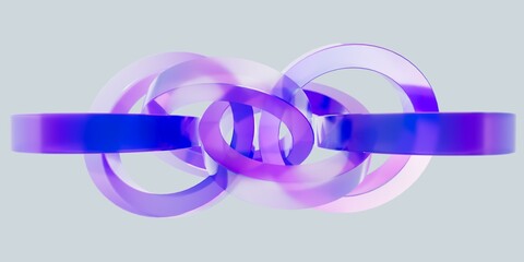 Abstract 3D Gradient Interlocking Rings on Light Background