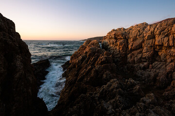 A rocky shore on the California coast.
