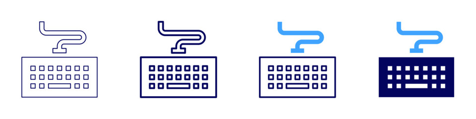 Key switch lubricant icon in 4 different styles. Thin Line, Line, Bold Line, Duotone. Duotone style. Editable stroke