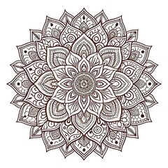 Fototapeta premium Mindful ornamental mandala for Coloring book page Hand drawing vector