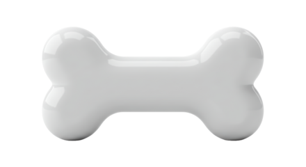 Isolated White Bone-Shaped Dog Treat